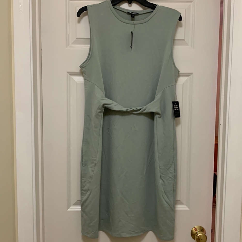 NWT Express Sage Green Dress. Size Large.